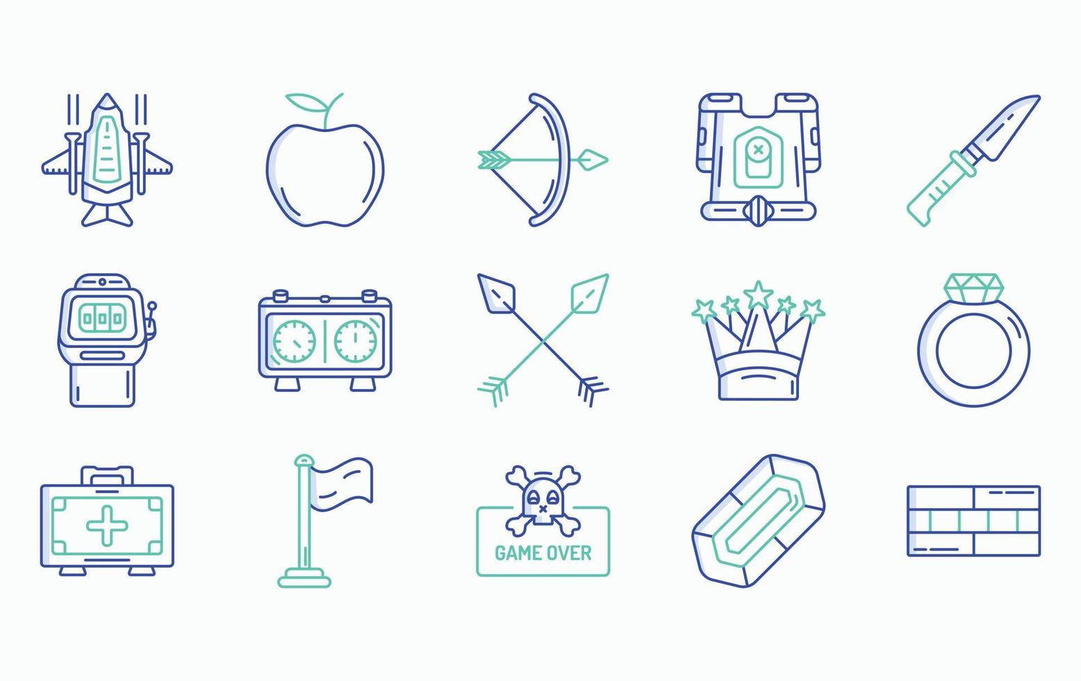 Video Game Elements icon set vector