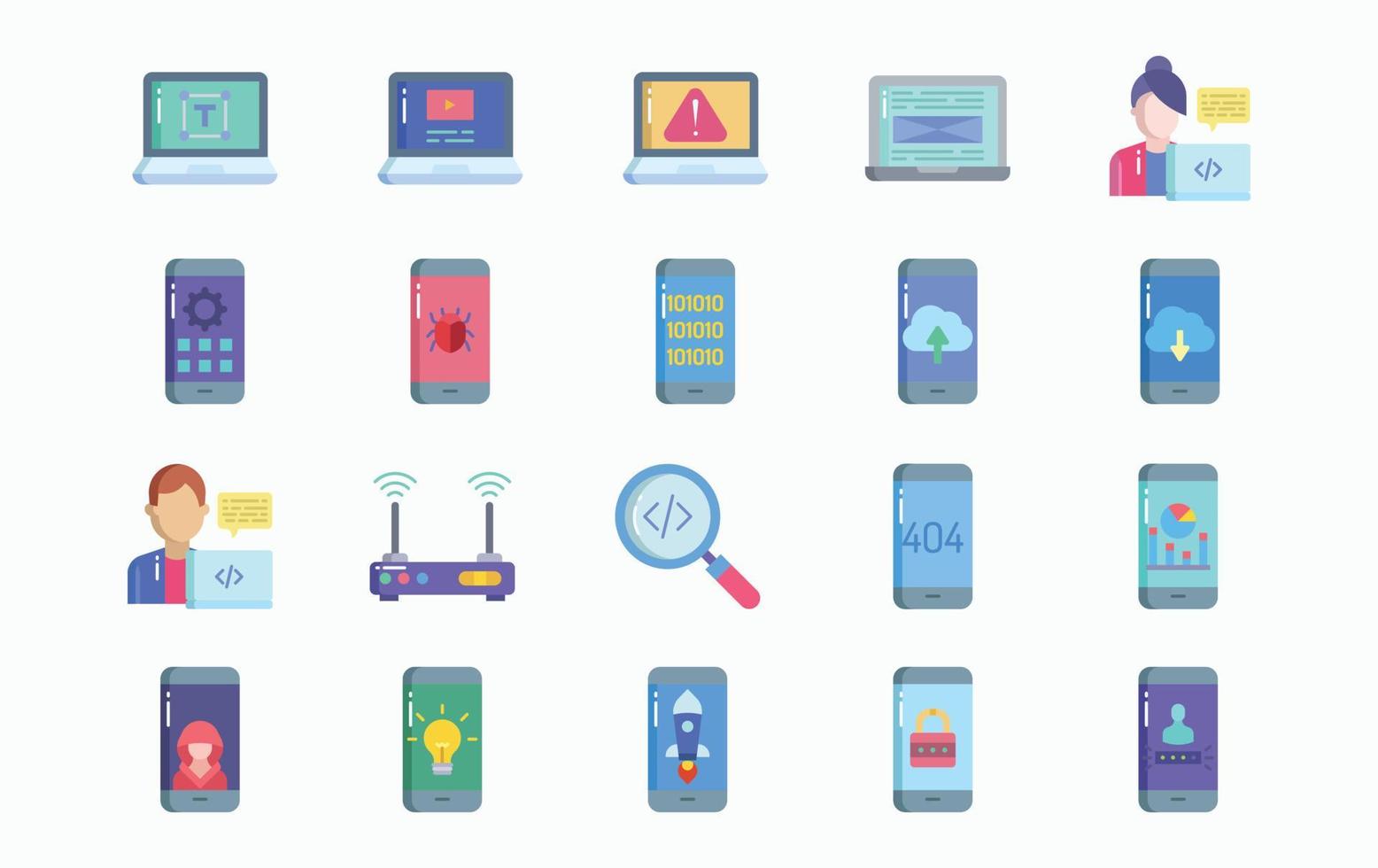 Software and website Development icon set vector