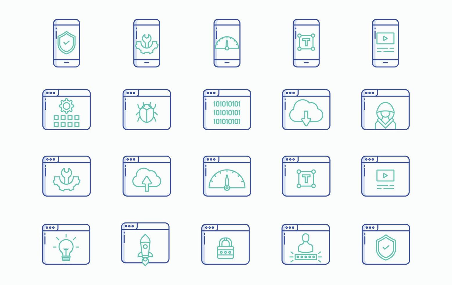 Software and website Development icon set vector