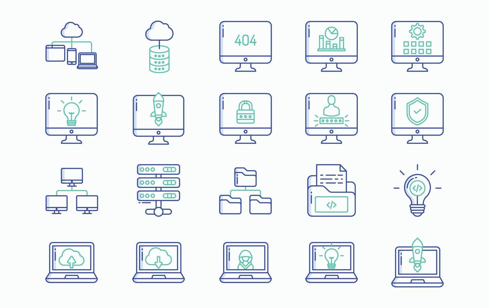 Software and website Development icon set vector
