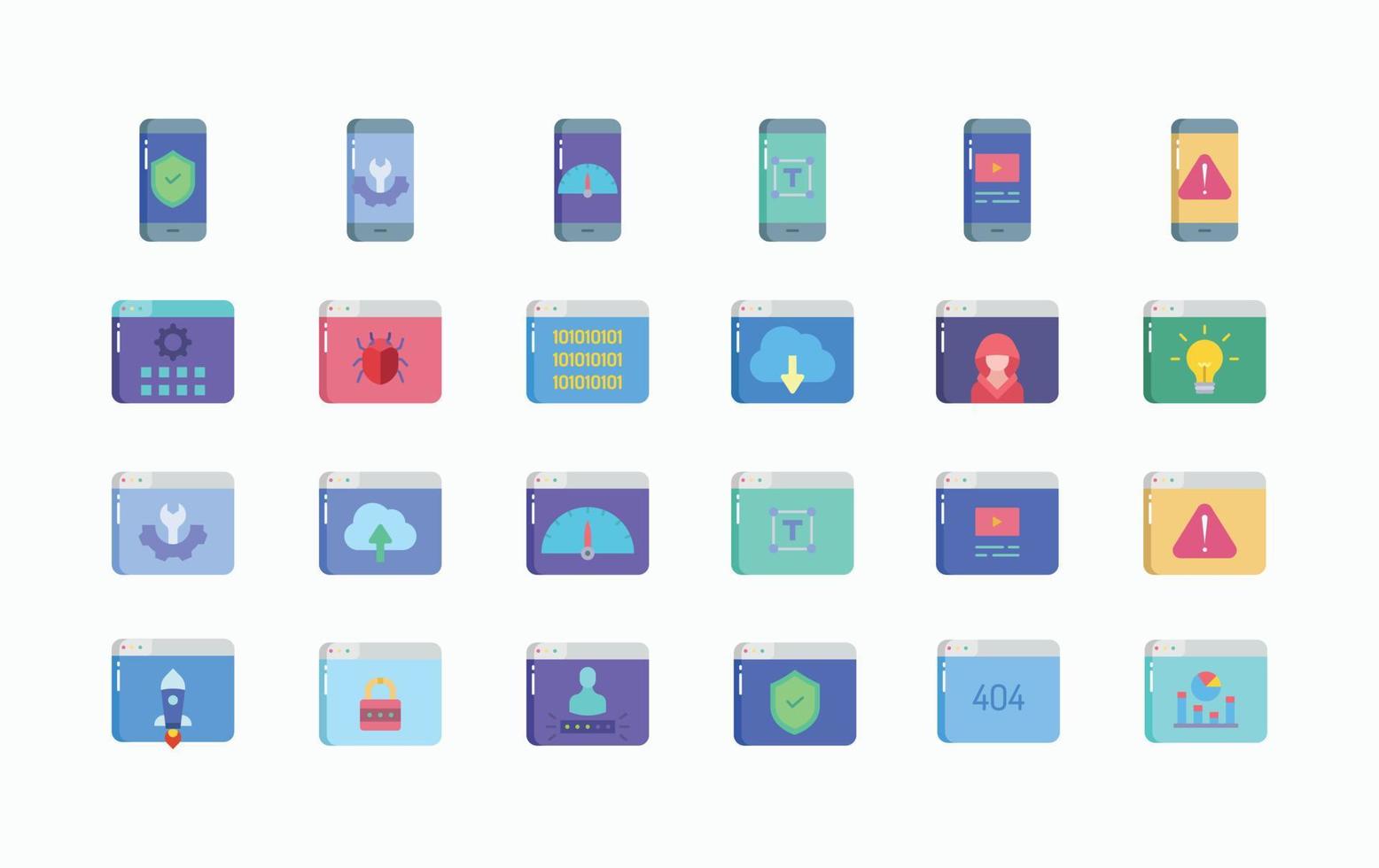 Software and website Development icon set vector