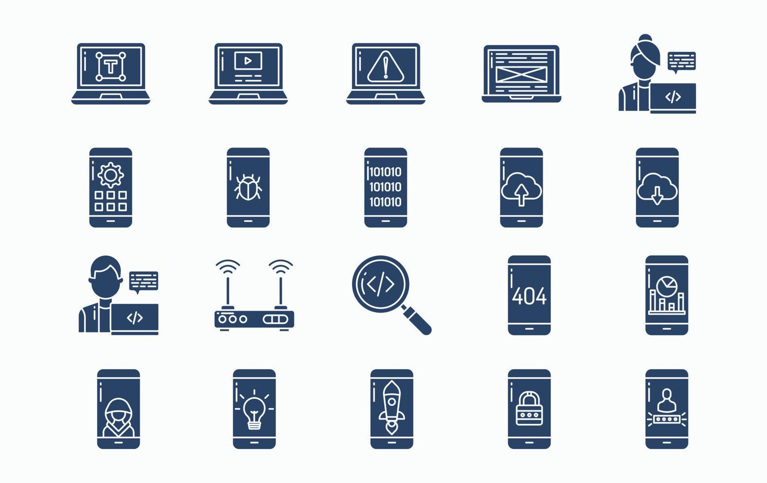 Software and website Development icon set vector