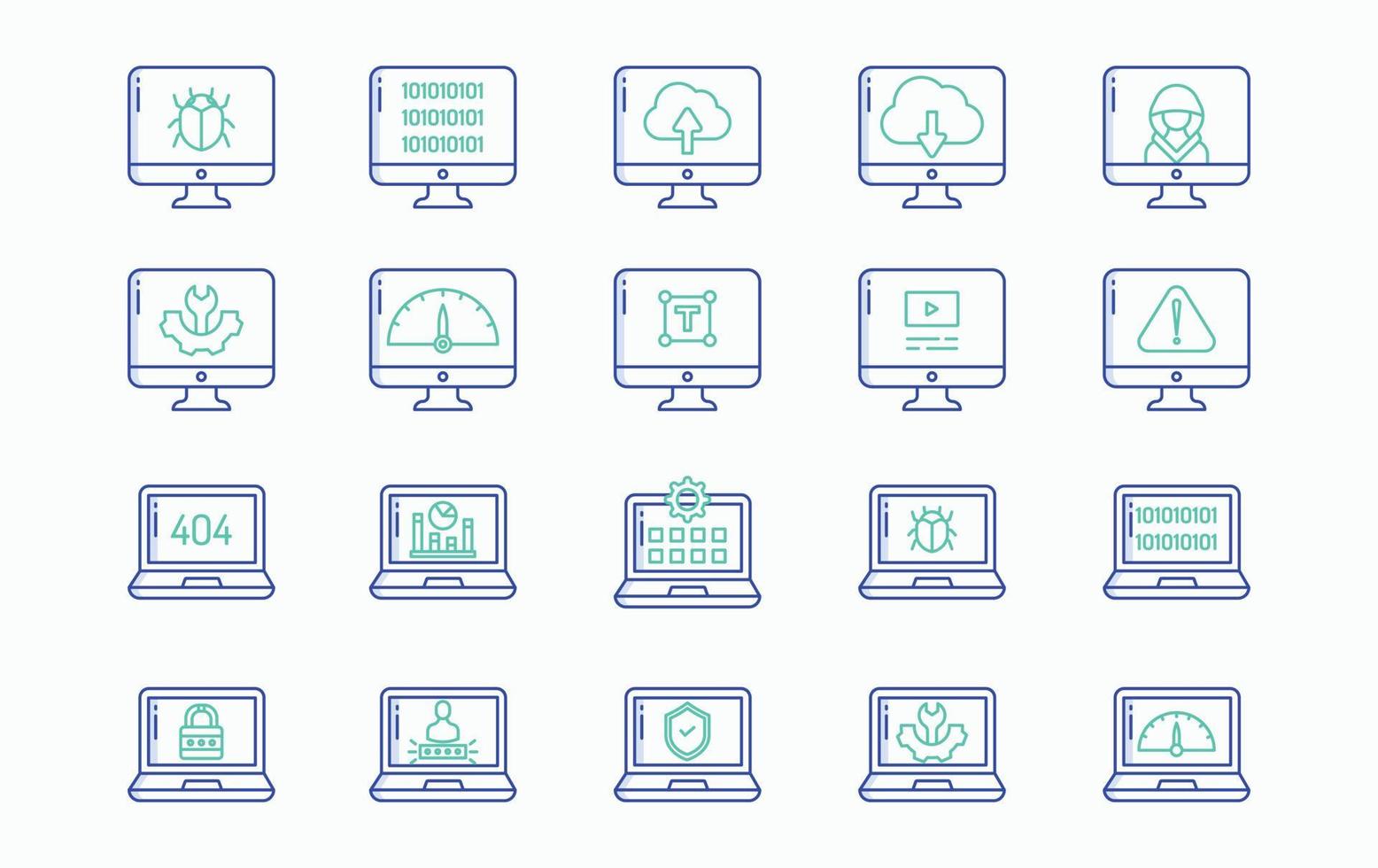 Software and website Development icon set vector