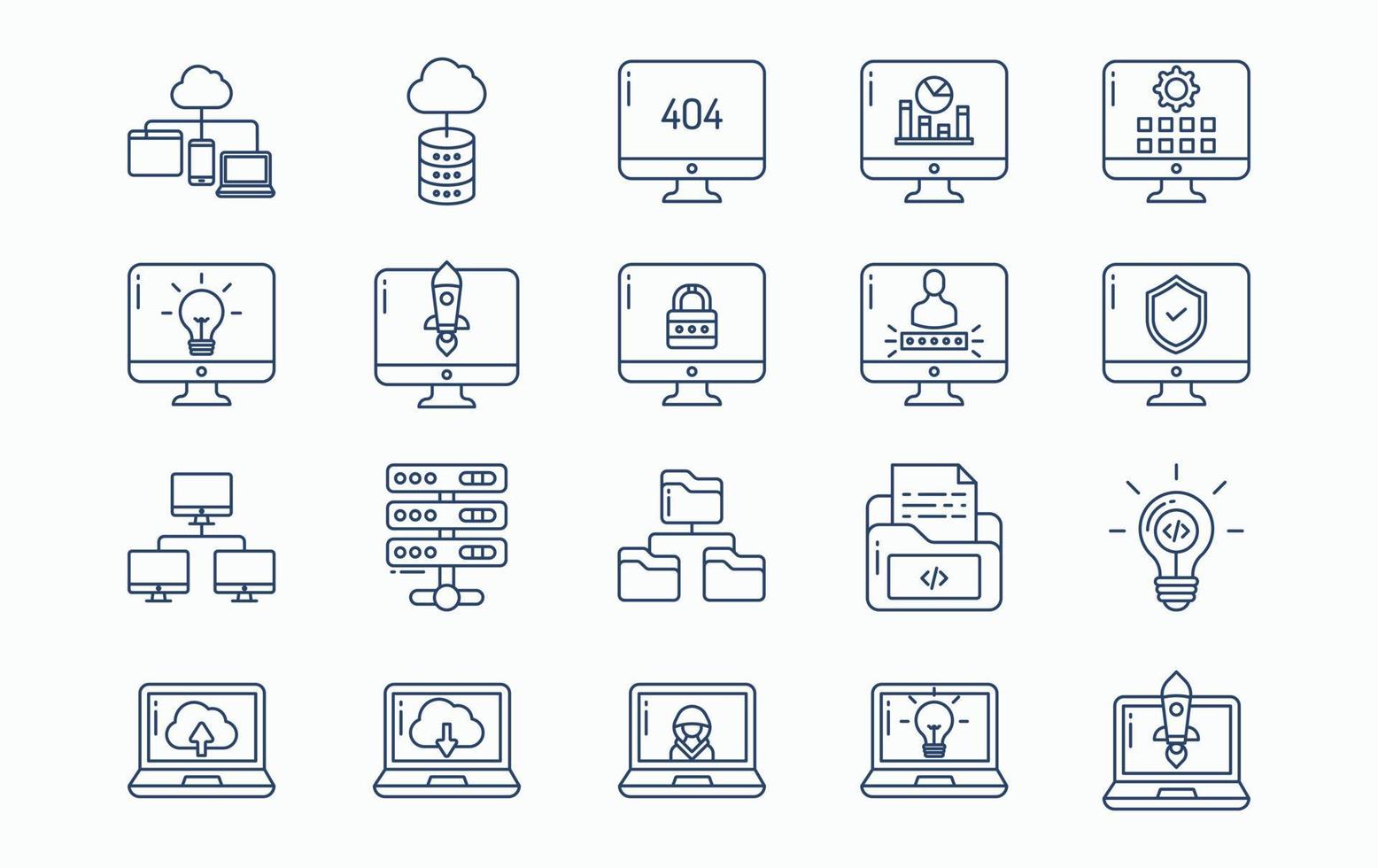 Software and website Development icon set vector