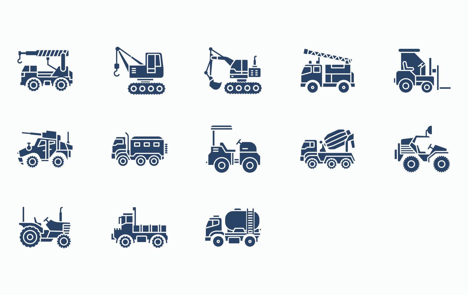 conjunto de iconos de vehículos y transporte vector