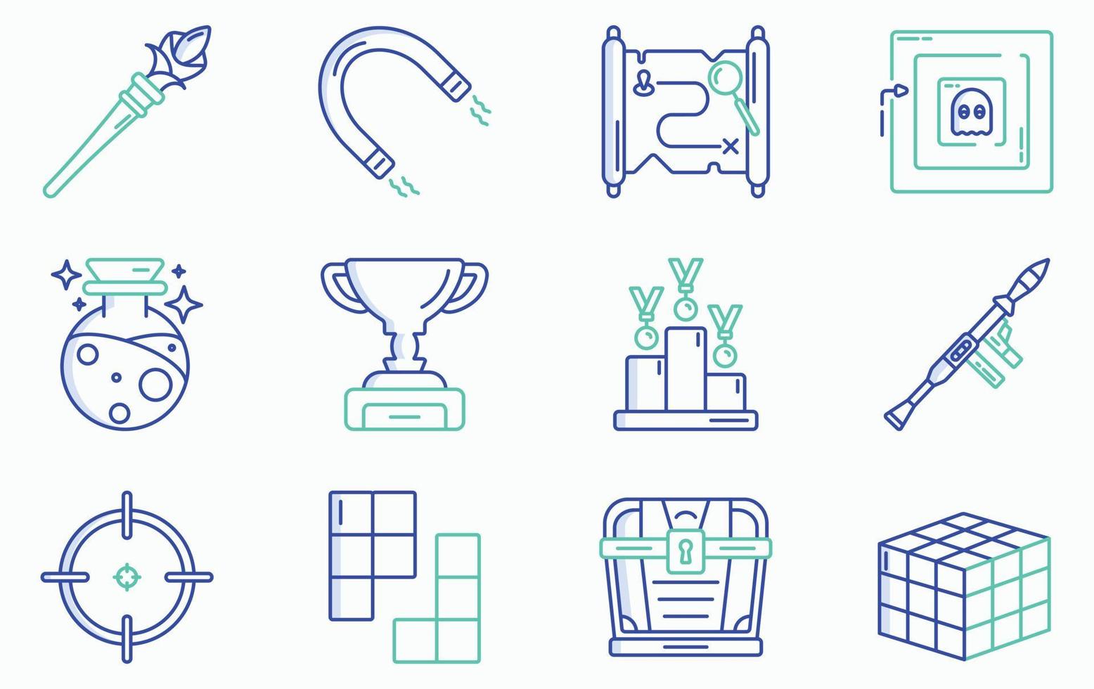 Video Game Elements icon set vector