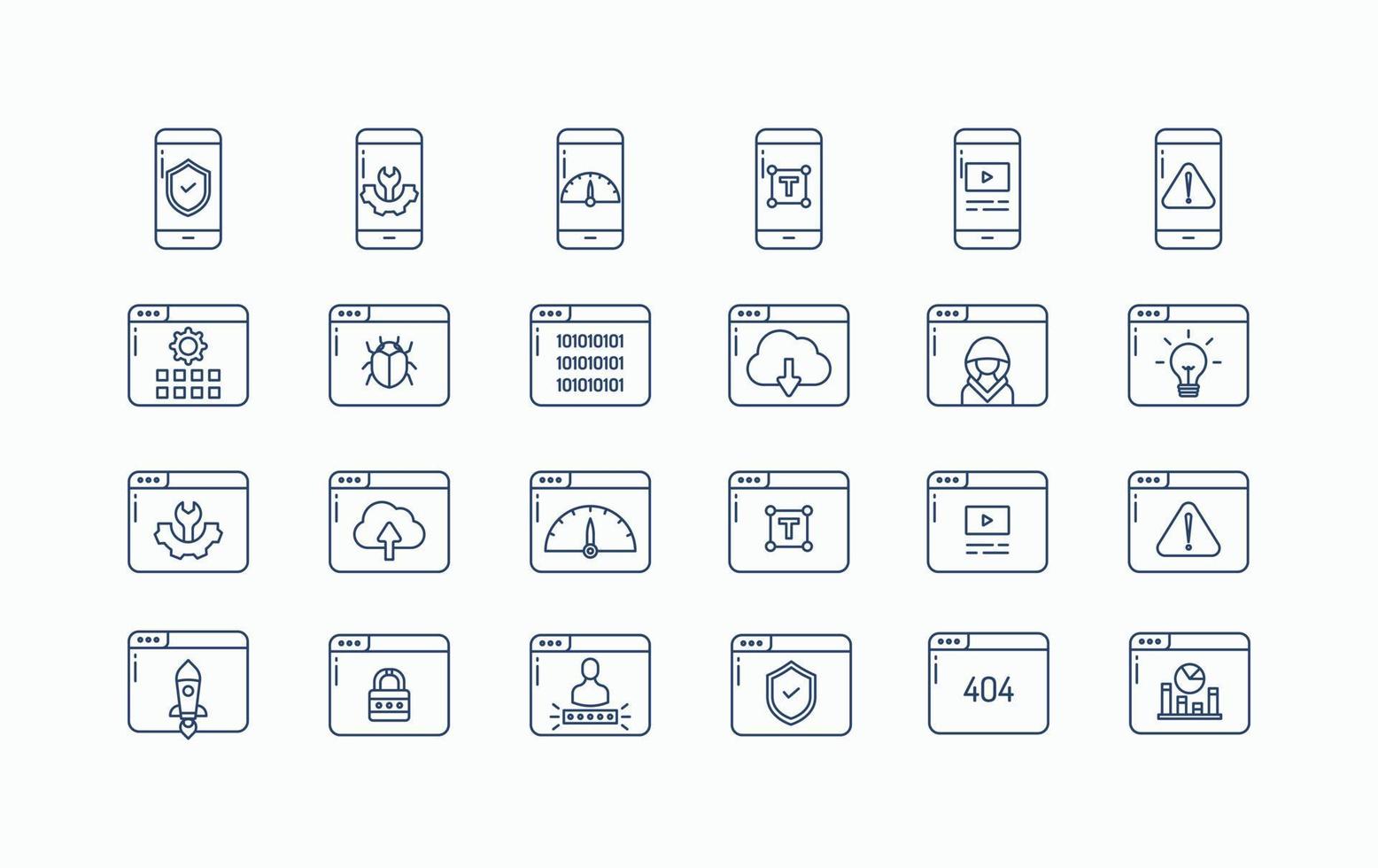 Software and website Development icon set vector