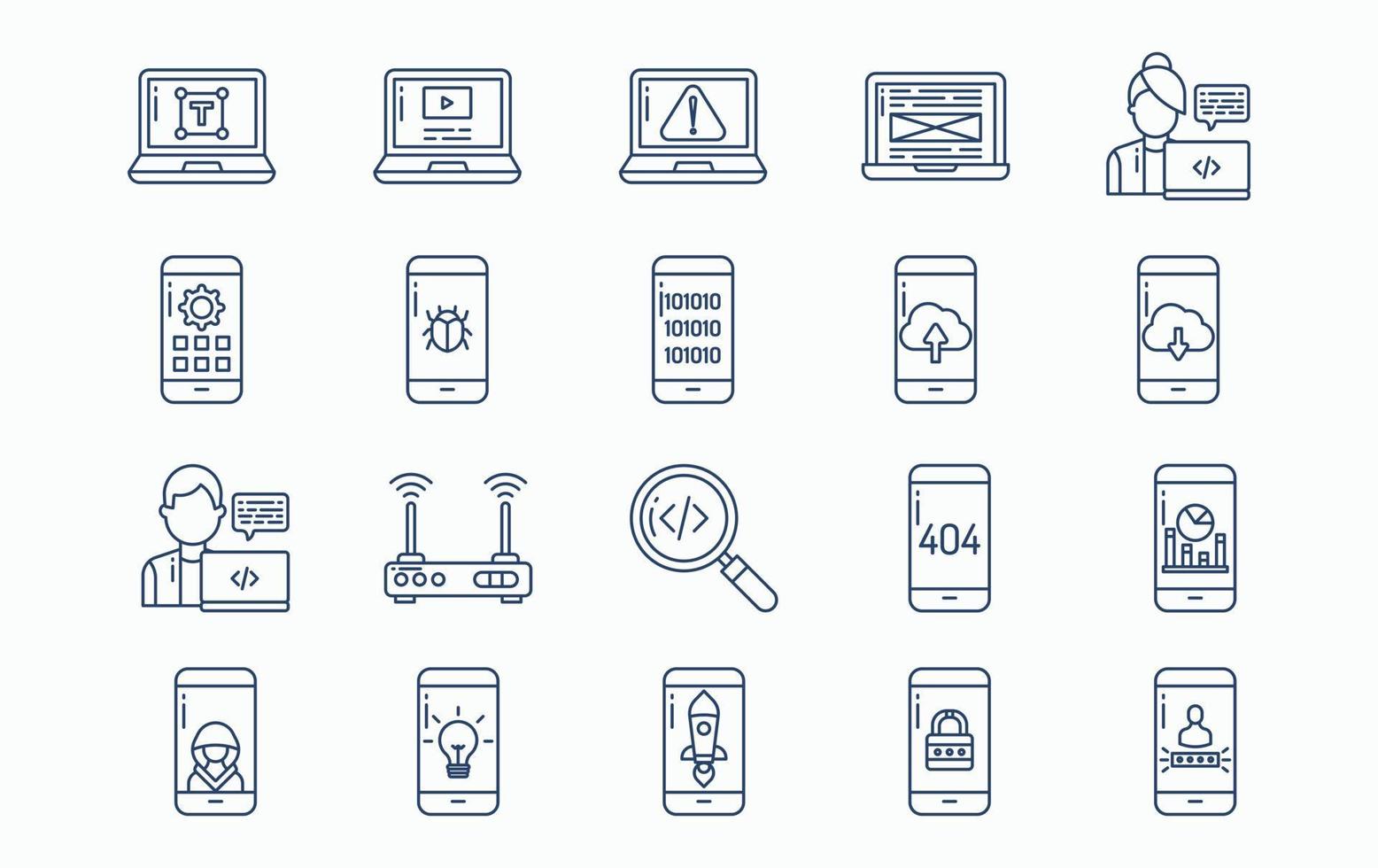Software and website Development icon set vector