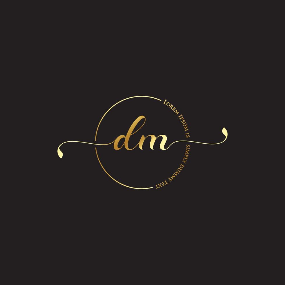 descarga gratuita del diseño del logotipo de la letra inicial dm vector
