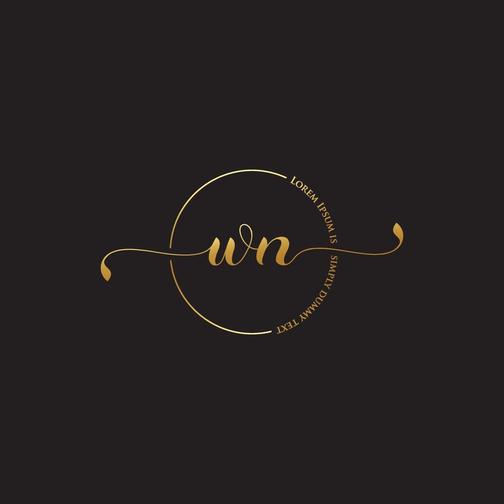 wn initial luxury letter logo design free download vector