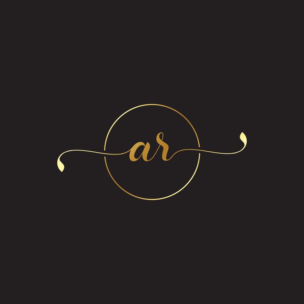 ar luxury initial letter logo design vector