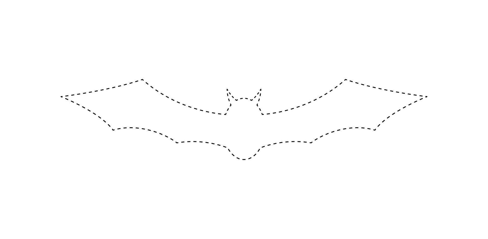 Bat tracing worksheet for kids vector