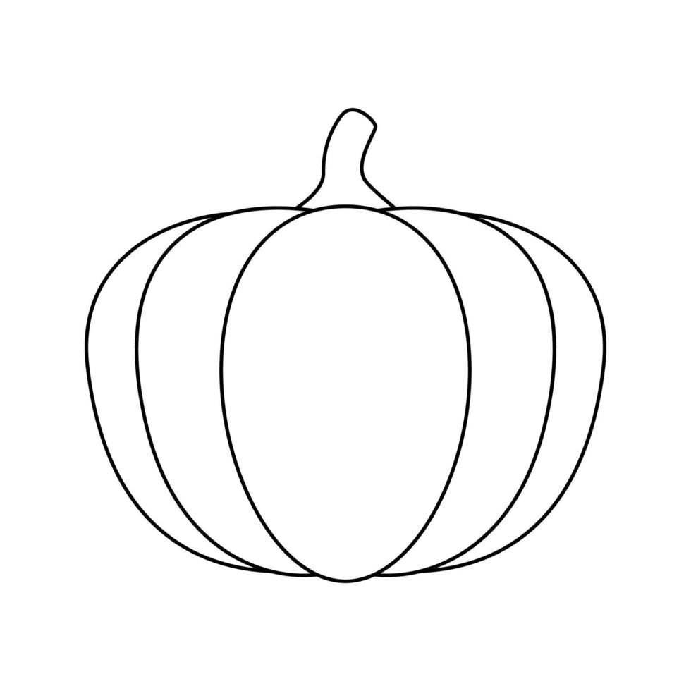 página para colorear con calabaza para niños vector