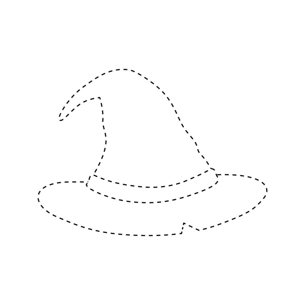 hoja de trabajo de rastreo de sombrero de mago para niños vector