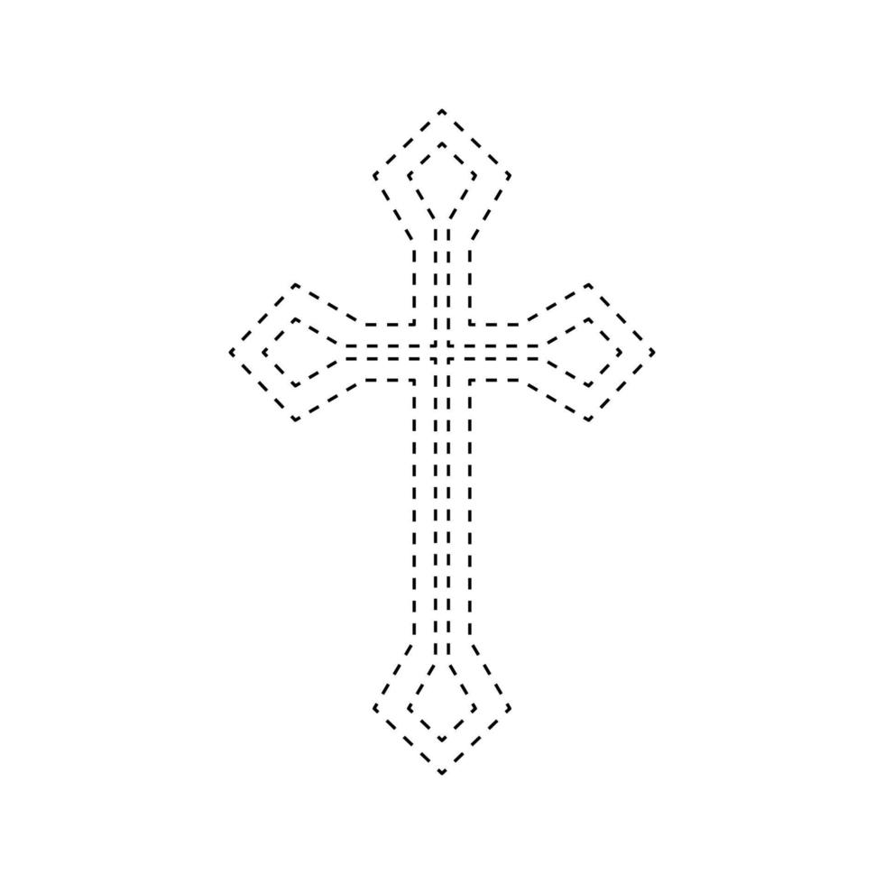 Christian Cross tracing worksheet for kids 11083153 Vector Art at Vecteezy
