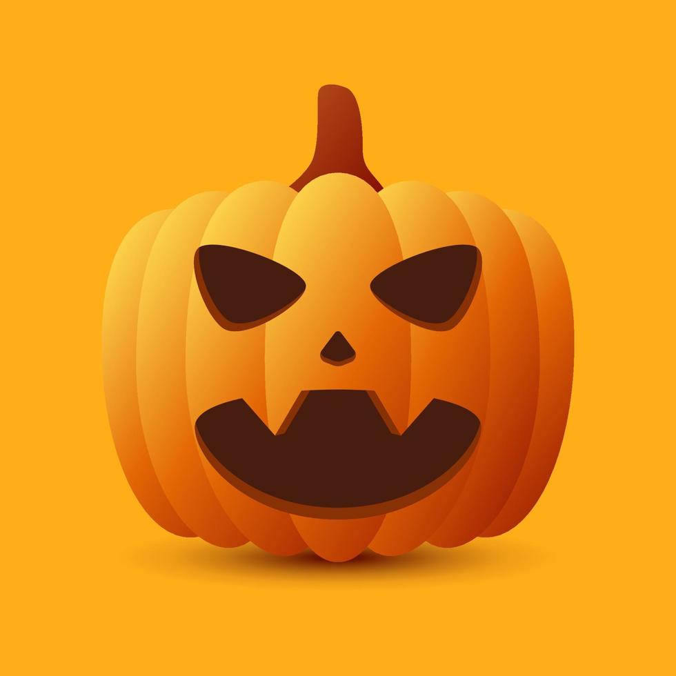 Halloween Pumpkin isolated on orange background vector