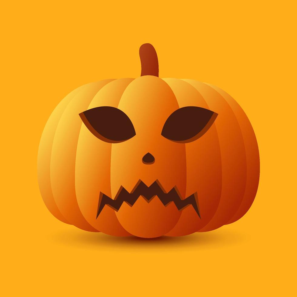 Halloween Pumpkin isolated on orange background vector