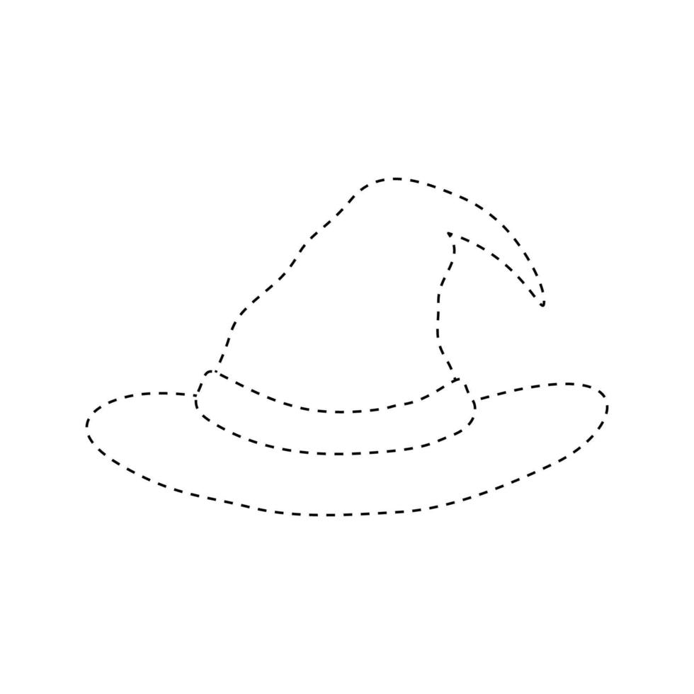 hoja de trabajo de rastreo de sombrero de mago para niños vector