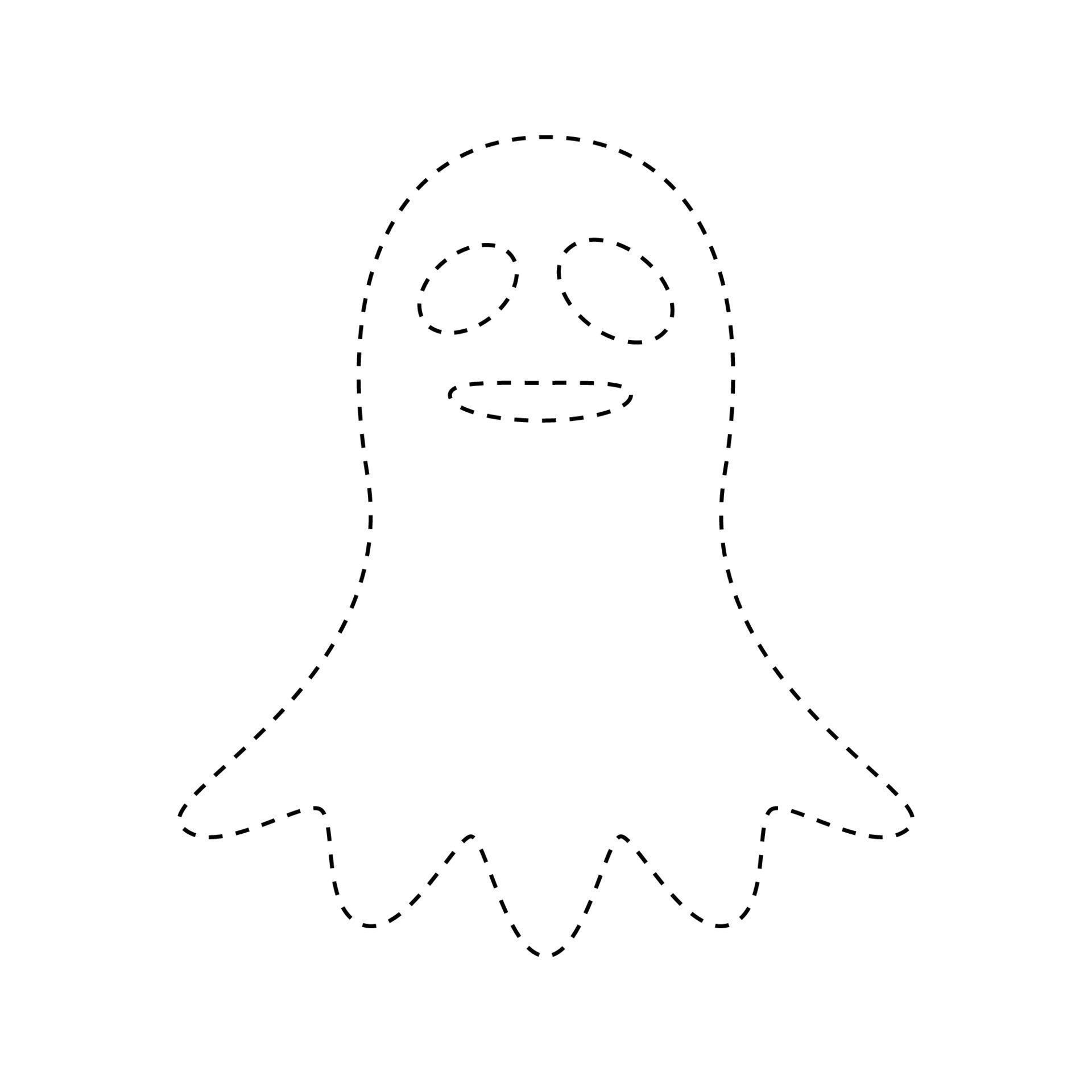 Ghost tracing worksheet for kids 11083253 Vector Art at Vecteezy