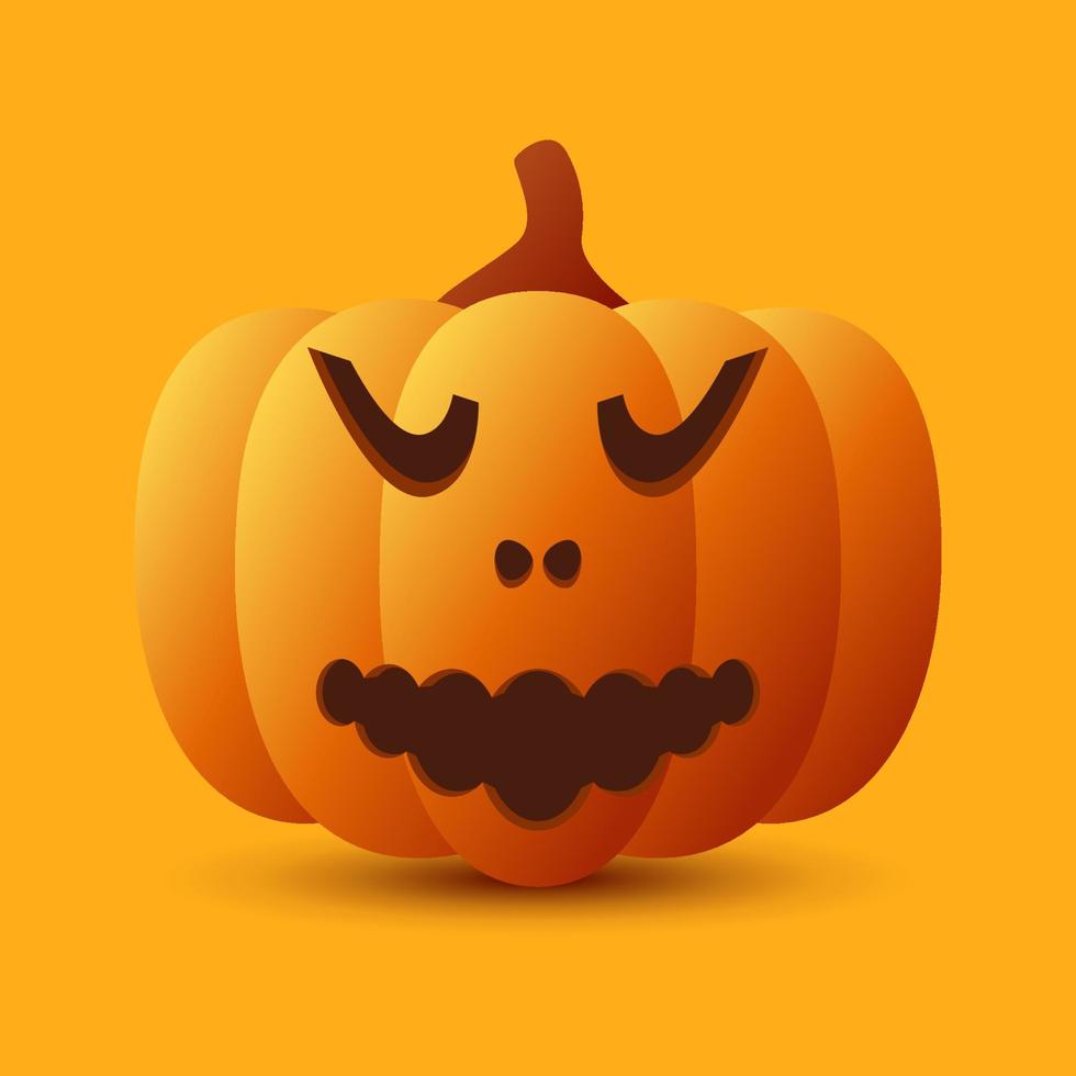 Halloween Pumpkin isolated on orange background vector