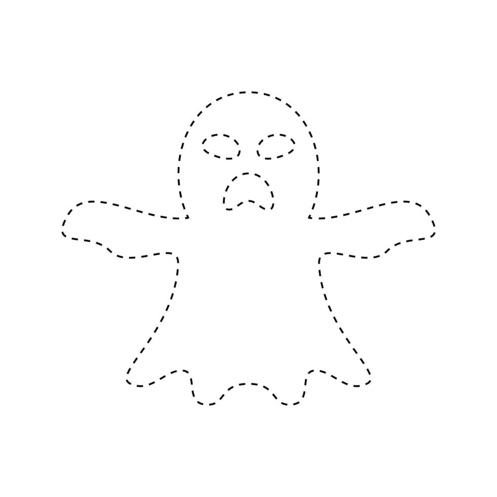 Ghost tracing worksheet for kids 11083267 Vector Art at Vecteezy