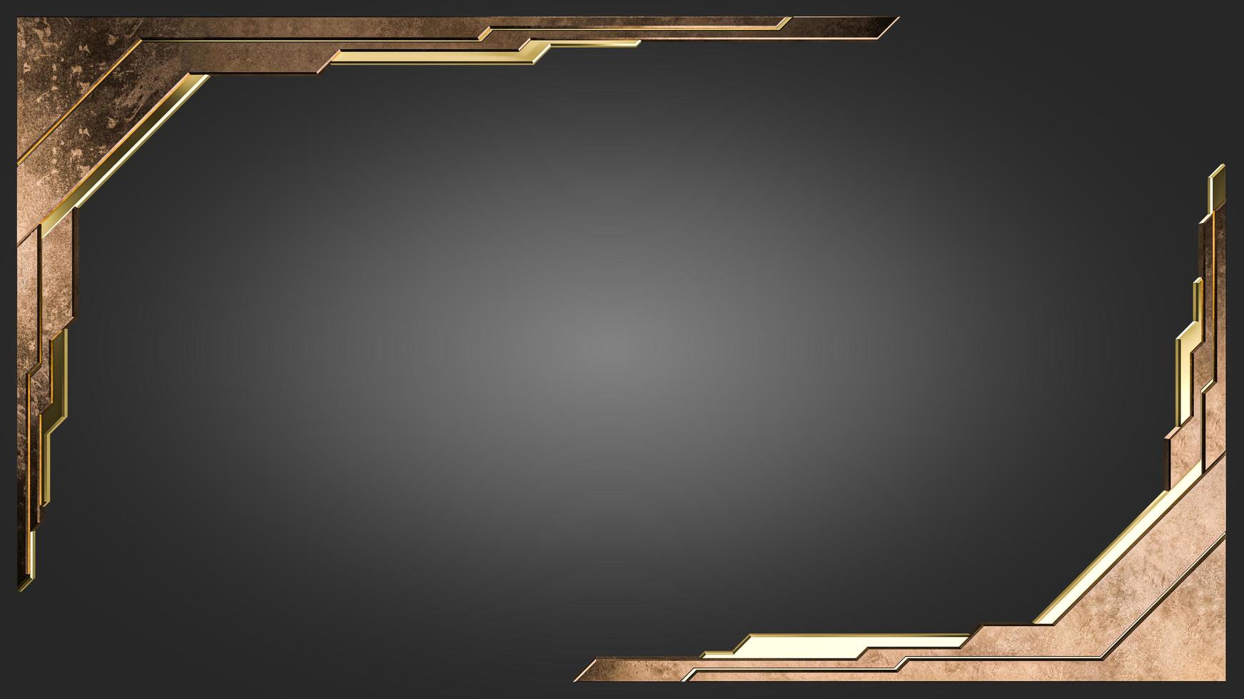 A 3d rendering image of metalic and crystal frame photo