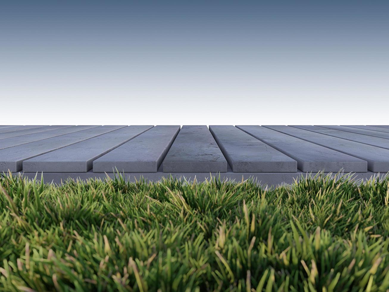 Mockup background for 3d rendering of old cracked concrete panel which have grasses as foreground. photo