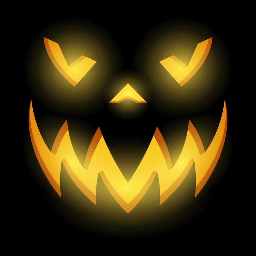 Halloween Pumpkin Face, Vector illustration