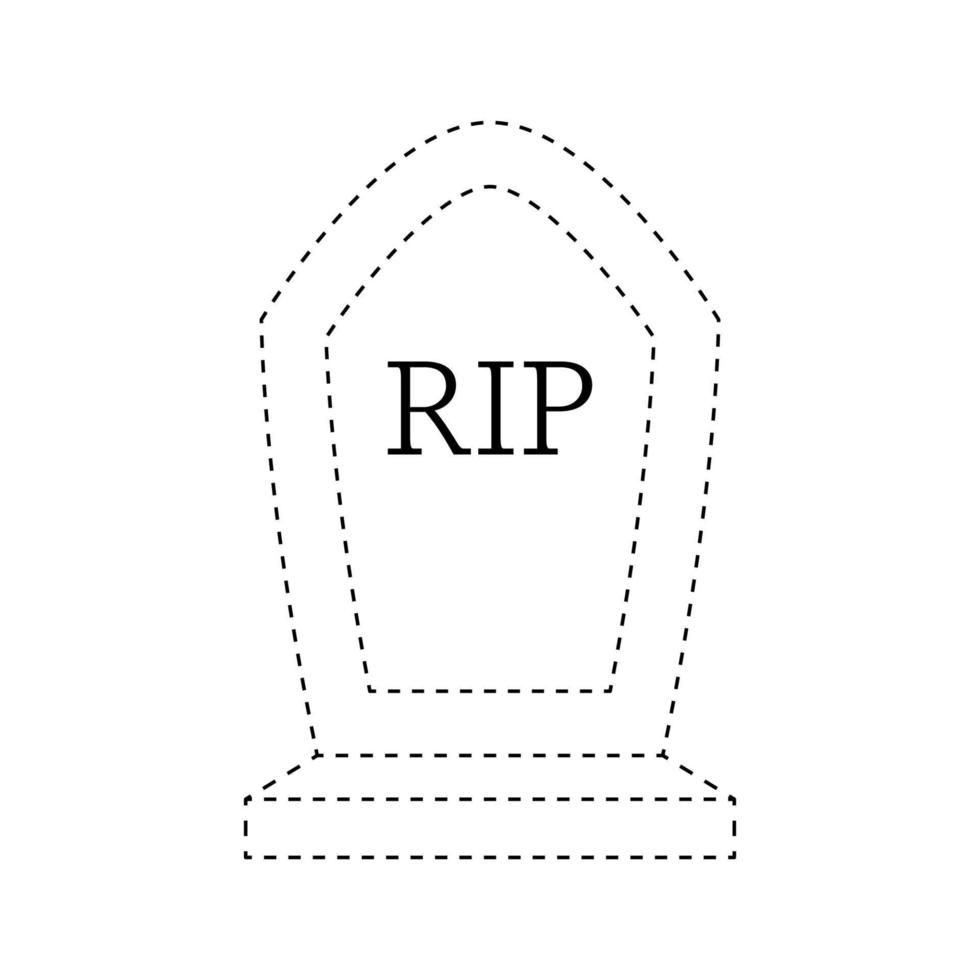 Tombstone tracing worksheet for kids vector