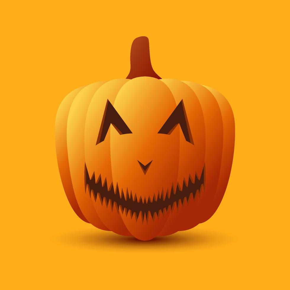 Halloween Pumpkin isolated on orange background vector