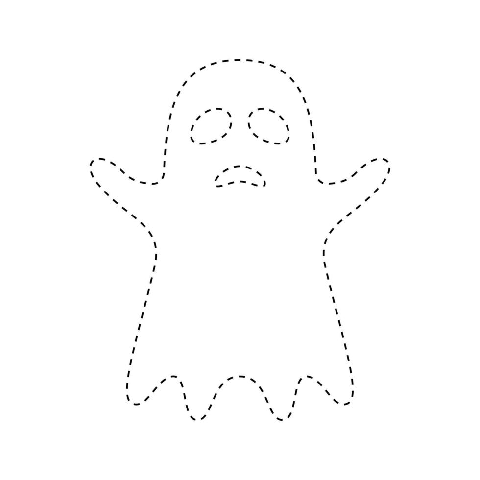 Ghost tracing worksheet for kids 11083379 Vector Art at Vecteezy