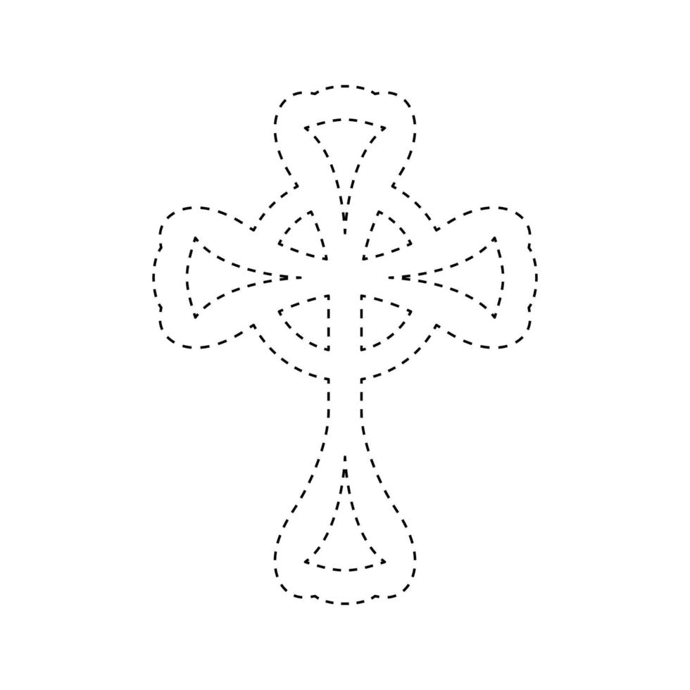 Christian Cross tracing worksheet for kids vector