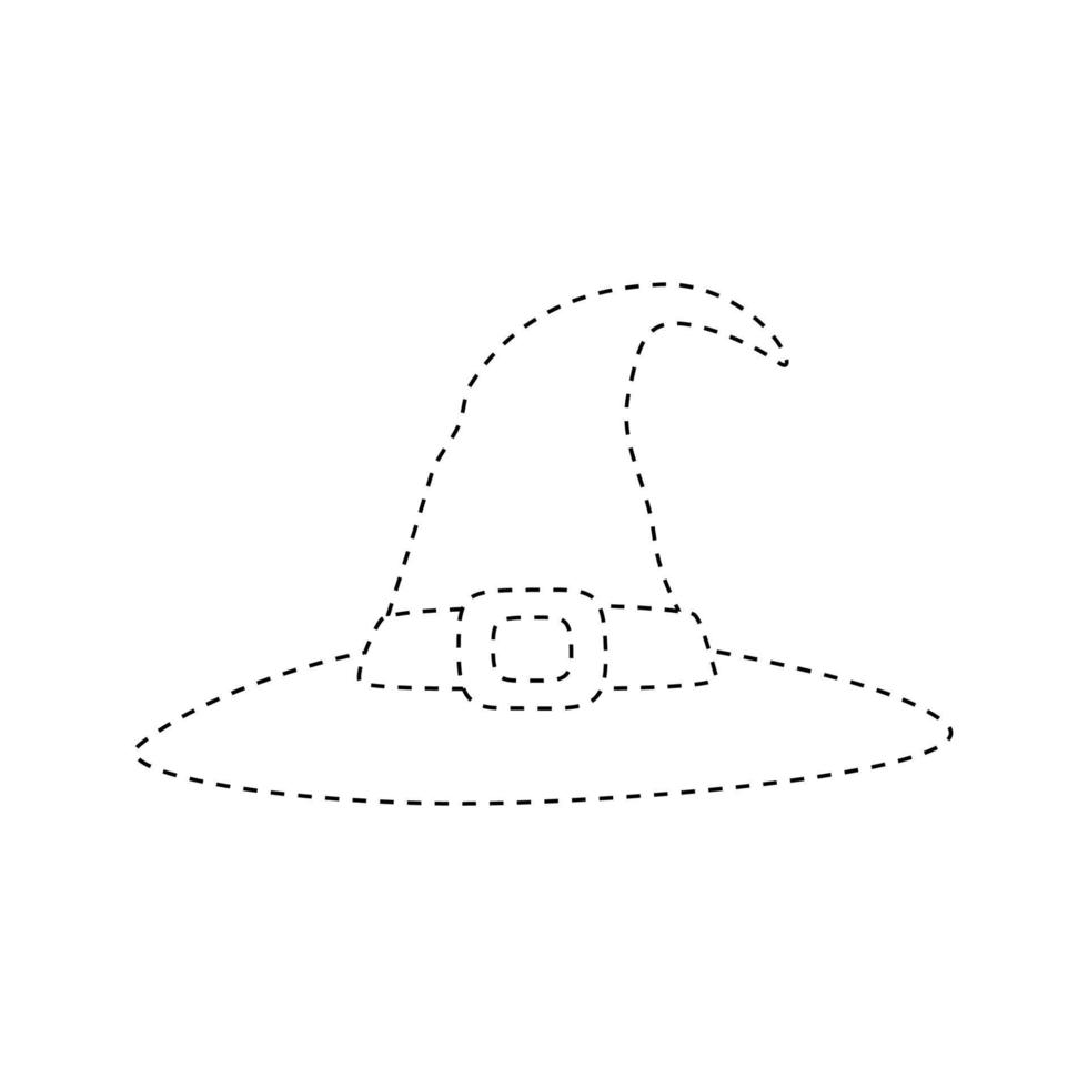 Wizard Hat tracing worksheet for kids vector