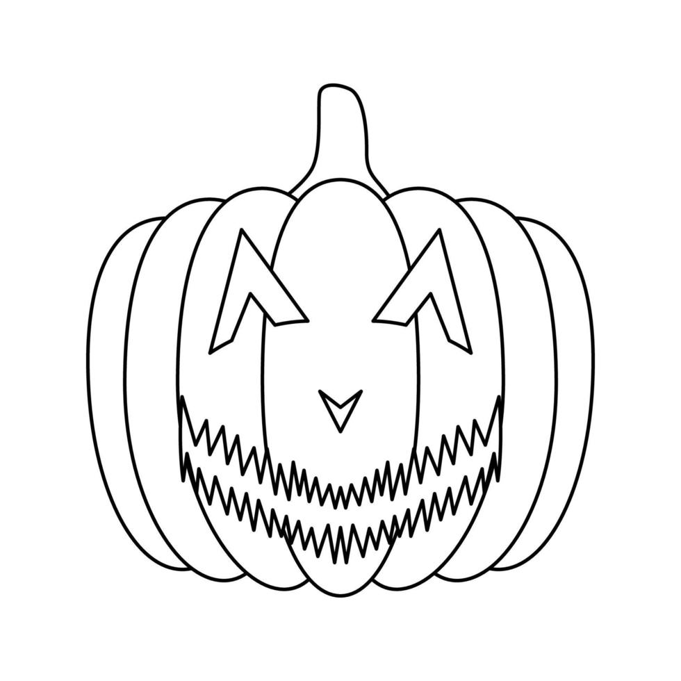 Coloring page with Halloween Pumpkin for kids vector