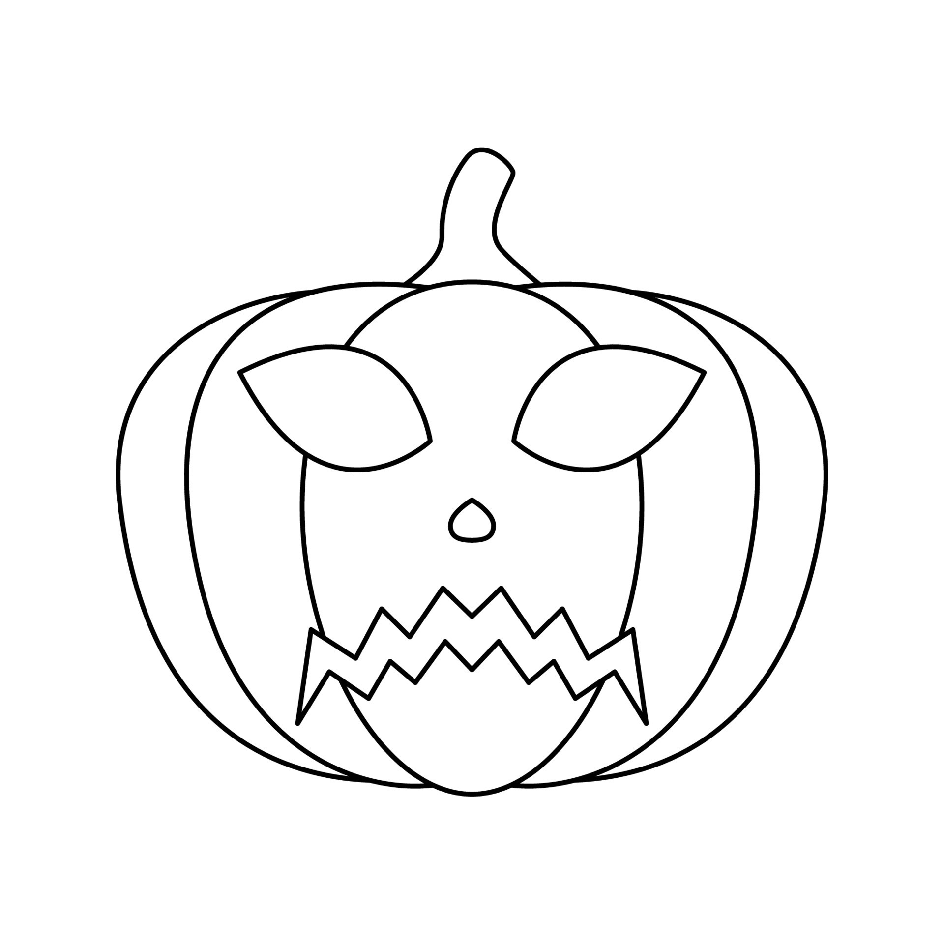 Coloring page with Halloween Pumpkin for kids 11083464 Vector Art at ...