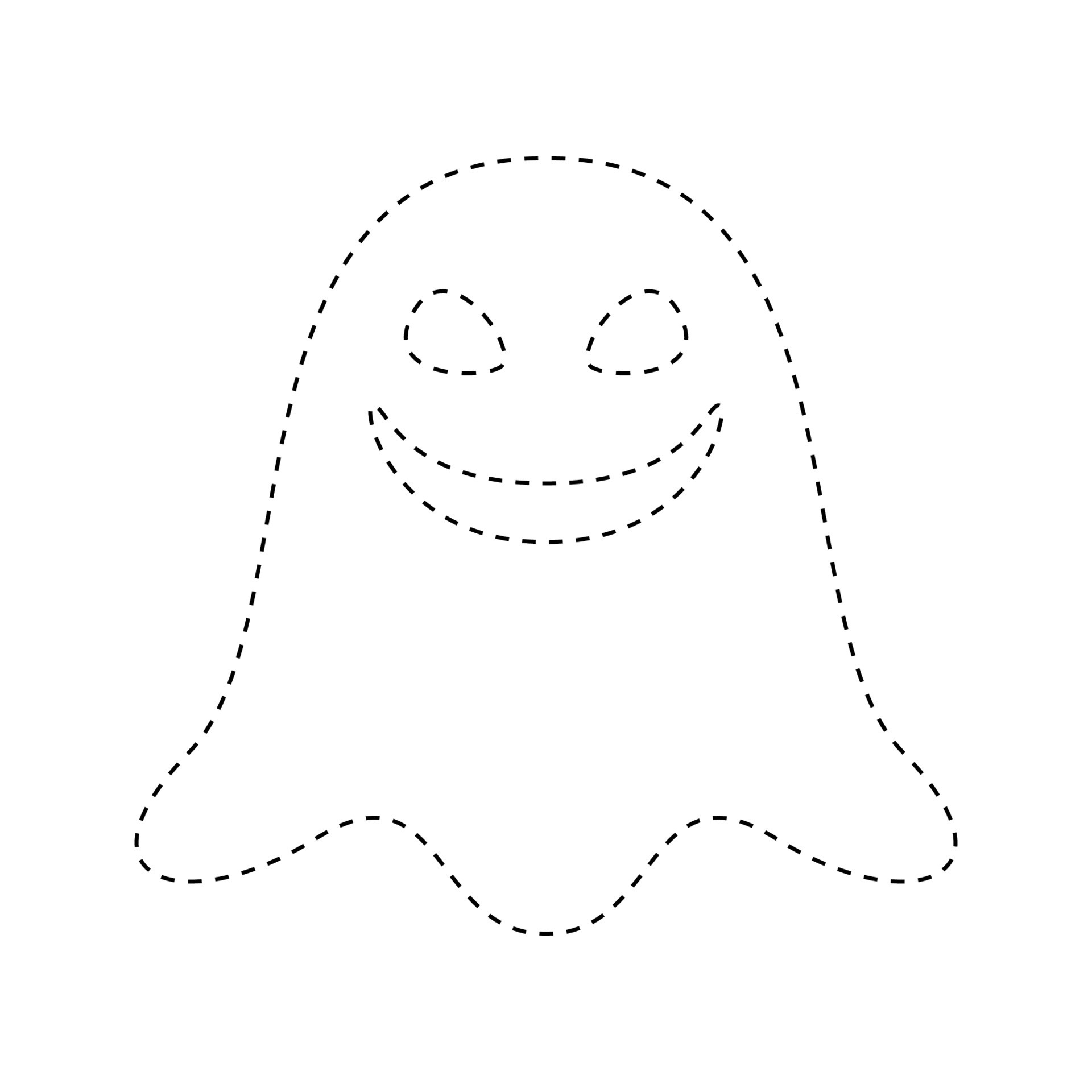 Ghost tracing worksheet for kids 11083465 Vector Art at Vecteezy
