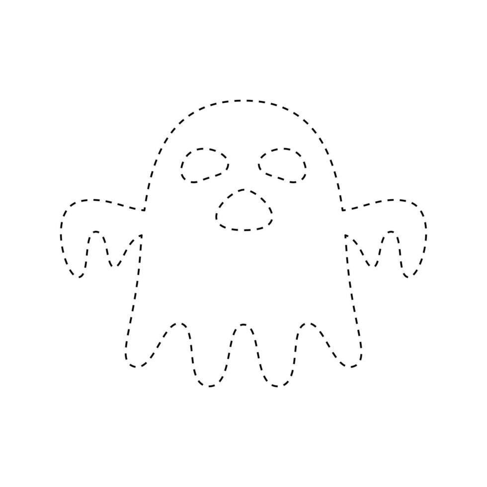 Ghost tracing worksheet for kids 11083505 Vector Art at Vecteezy