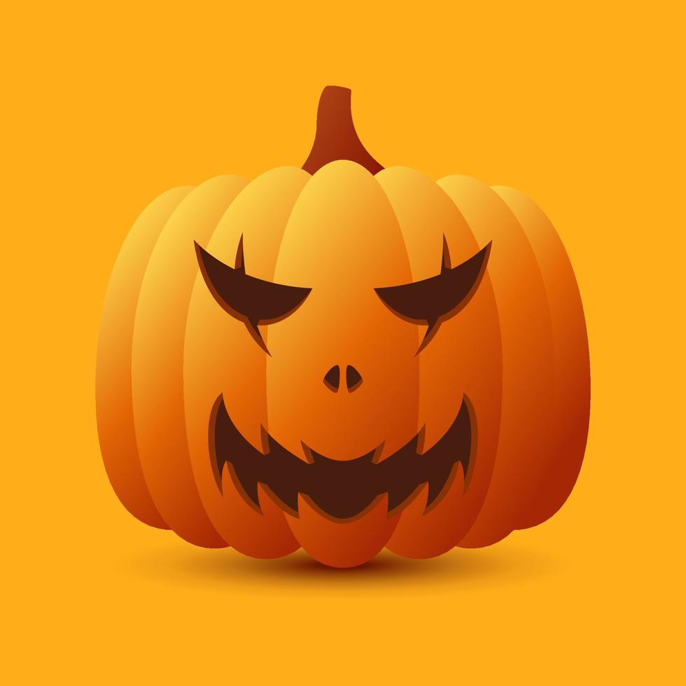 Halloween Pumpkin isolated on orange background vector