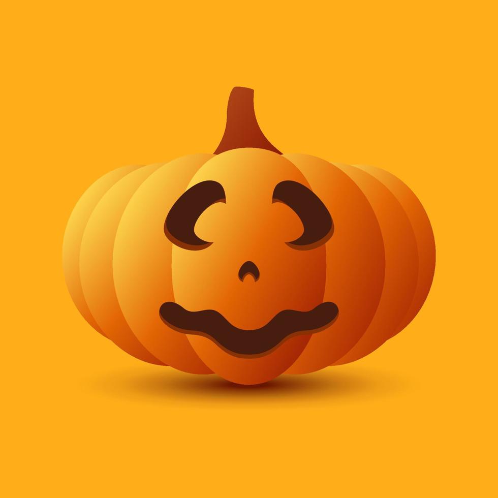 Halloween Pumpkin isolated on orange background vector