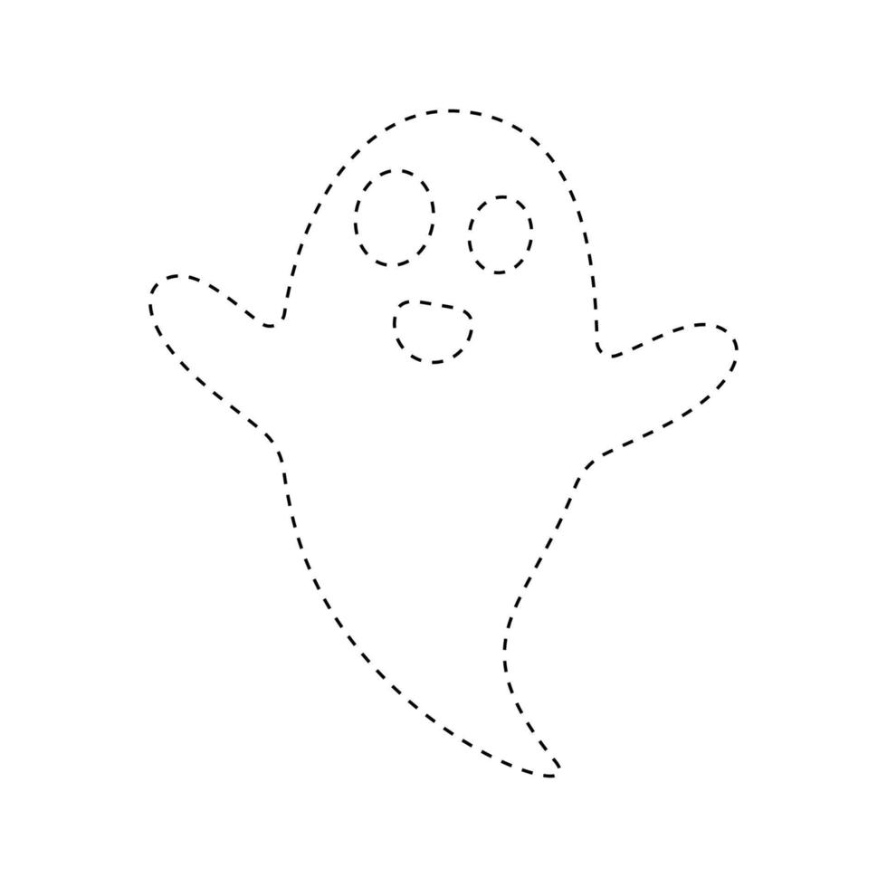 Ghost tracing worksheet for kids 11083629 Vector Art at Vecteezy