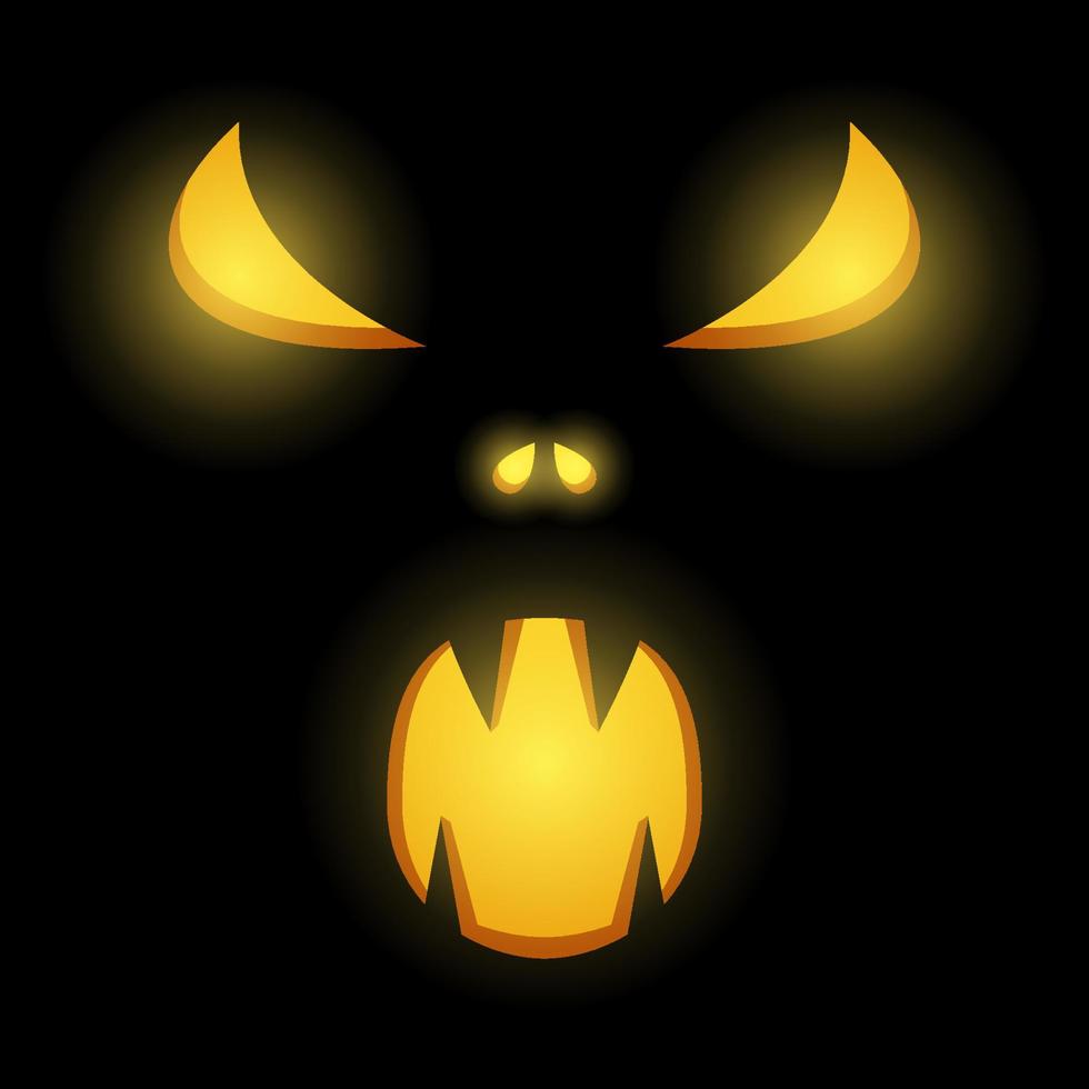 Halloween Pumpkin Face, Vector illustration