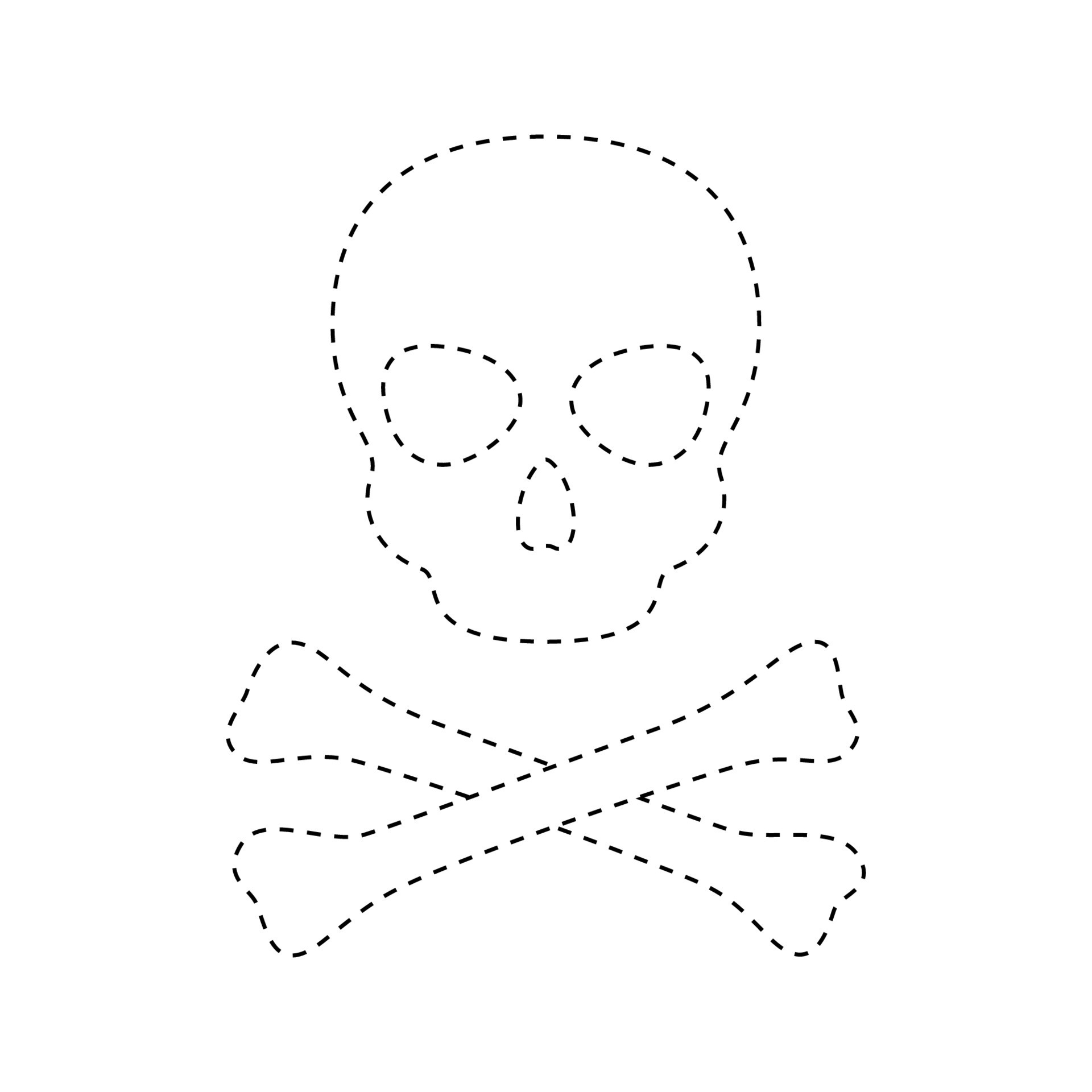 Skull and Crossbones tracing worksheet for kids 11083633 Vector Art at