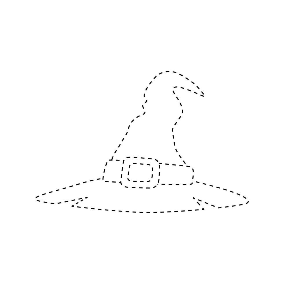 Wizard Hat tracing worksheet for kids vector