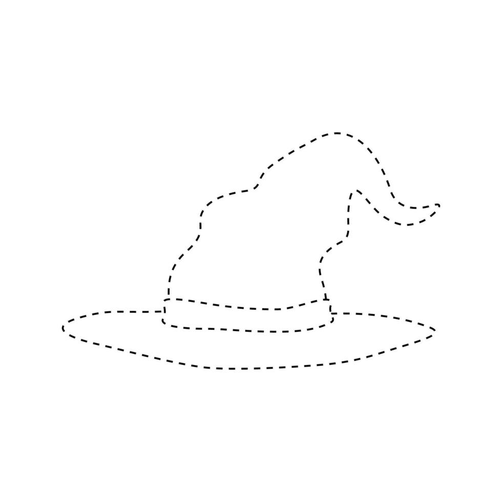 Wizard Hat tracing worksheet for kids vector