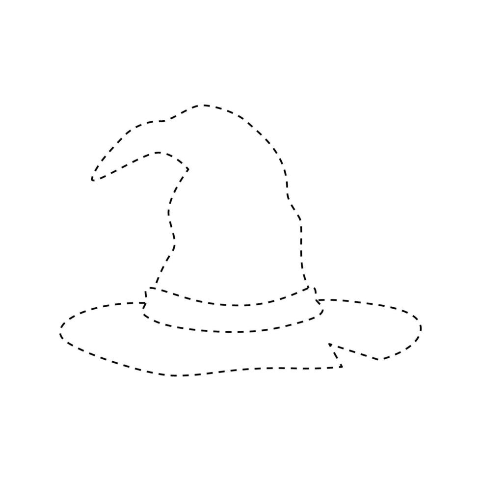 hoja de trabajo de rastreo de sombrero de mago para niños vector