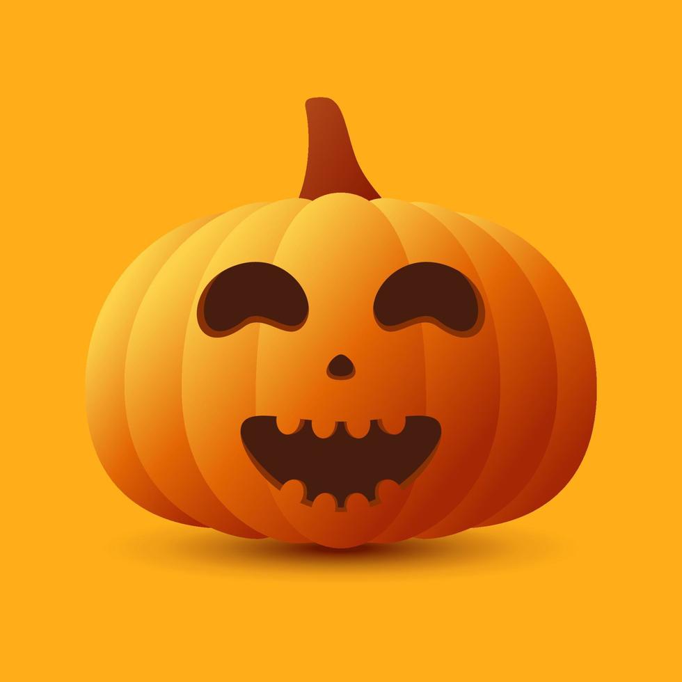 Halloween Pumpkin isolated on orange background vector