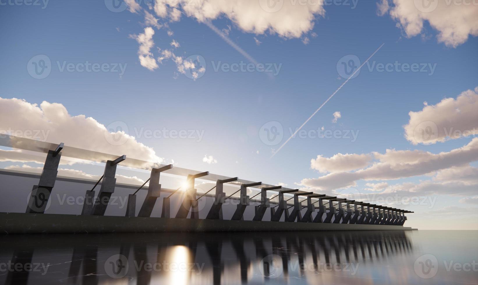 hora dorada de la puesta de sol detrás del edificio foto