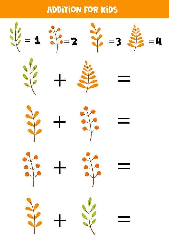 complemento para niños con diferentes hojas de otoño lindas. vector