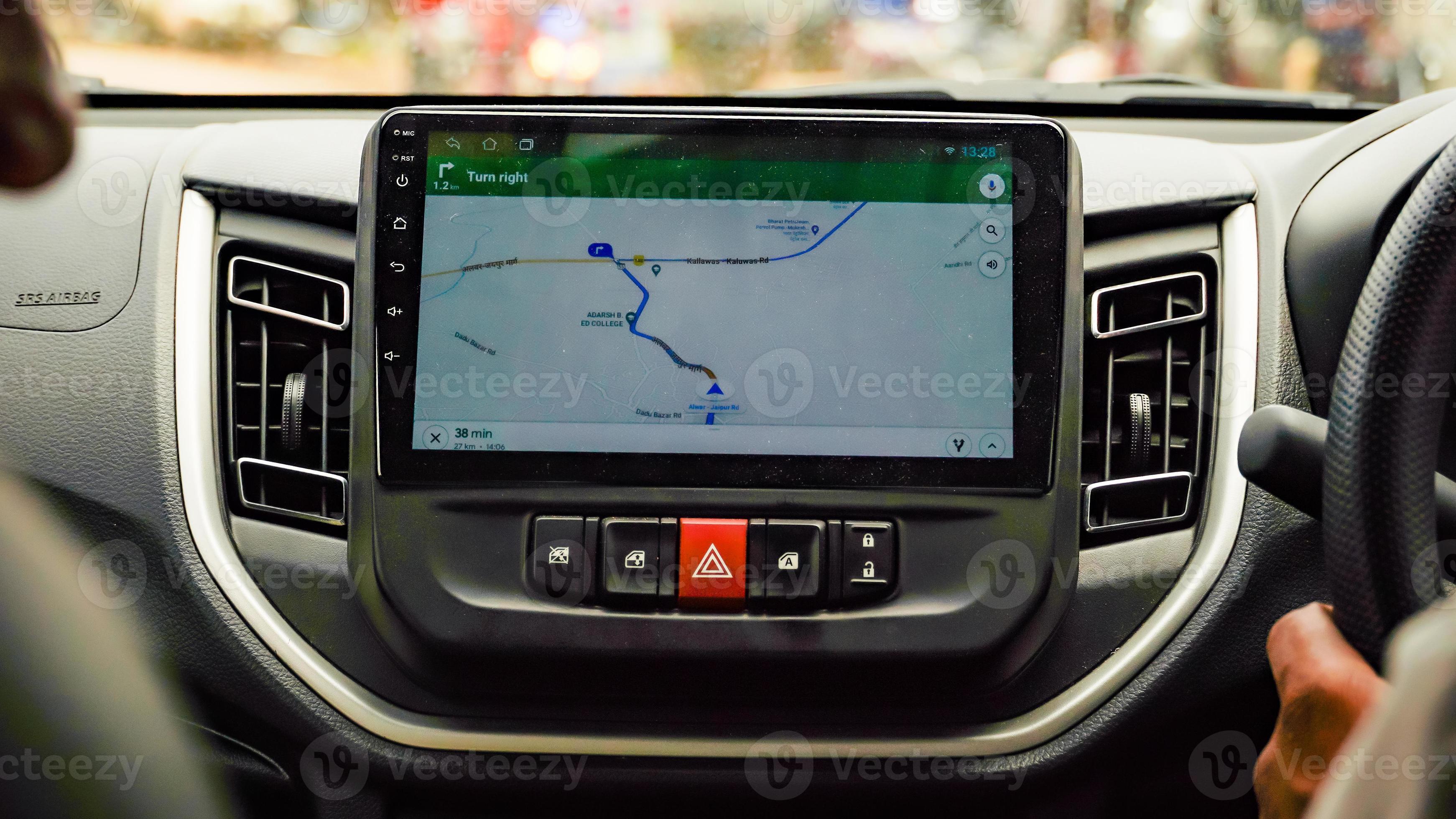 picture of google map in car tablet screen 11083892 Stock Photo at Vecteezy