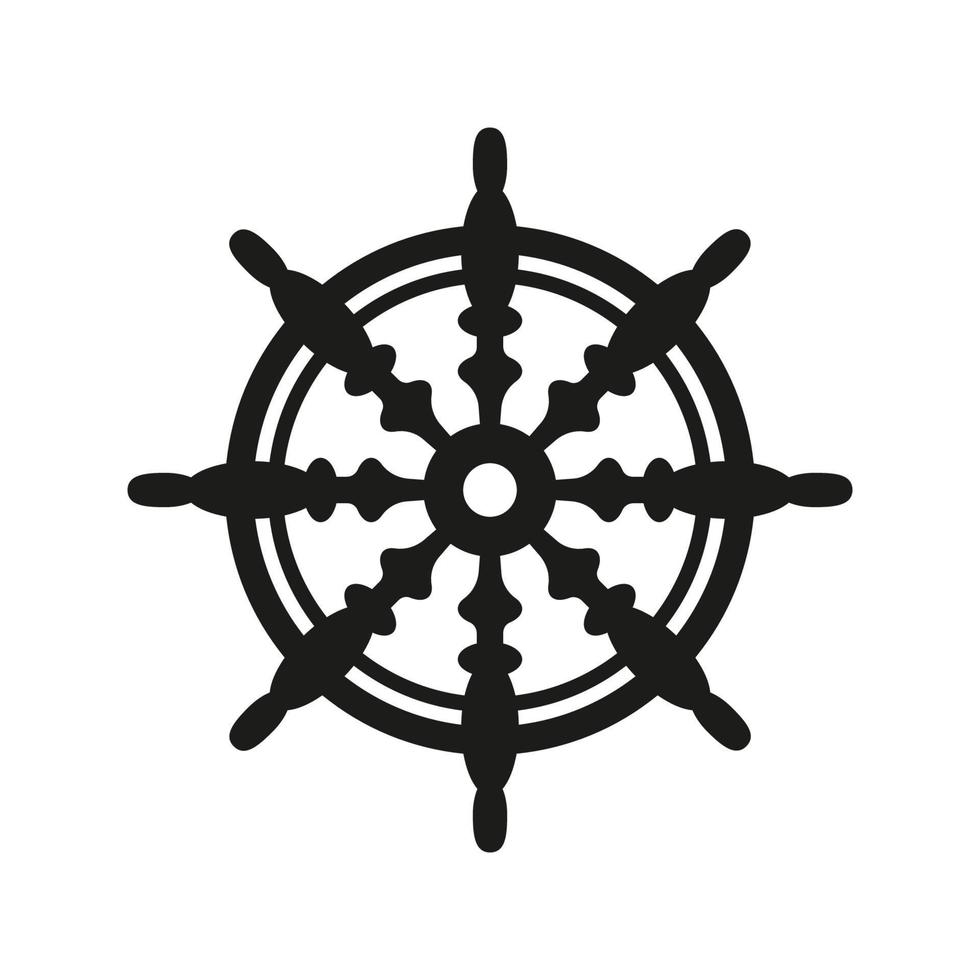 nautical steering wheel icon vector design template